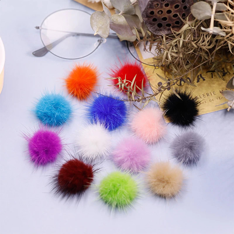 24PCS/Box Detachable Magnet Ball Fluffy 3D 12Colors 27*27mm Puffy Pom Pons Kit Jewelry Manicure Accessories DIY Nails Charms 250528