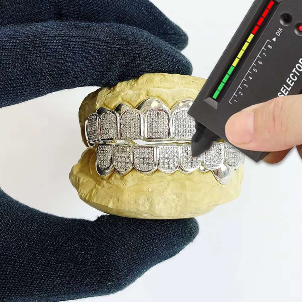 Custom 10k 14K 18k Gold 925 Silver Iced Out Moissanite Fine Jewelry Real Diamond Teeth