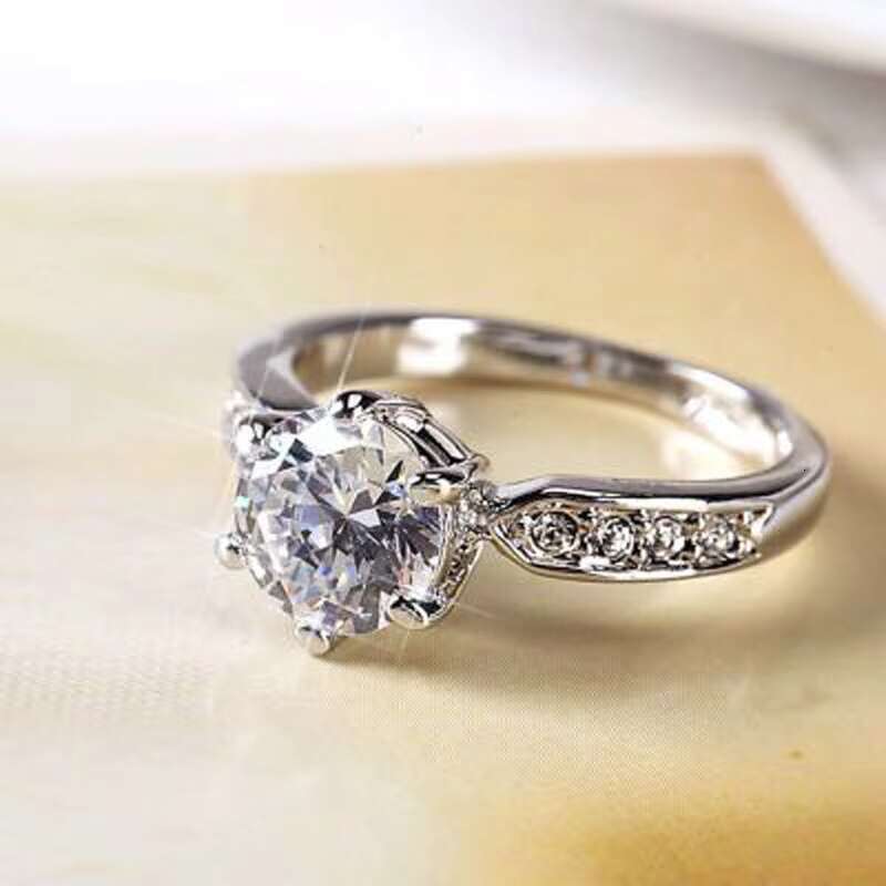 Simulation Moissanite Ring Couple Rings Wedding Proposal Six Claw Diamond Ring
