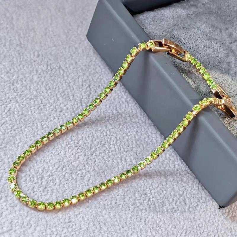 2MM Moissanit Tennis Women Designer Jewelry Plated Gold Zirconia Bracelets 7.5inch Iced Out Dia Bracelet for Wedding Bijoux Luxe with Box Free shippin
