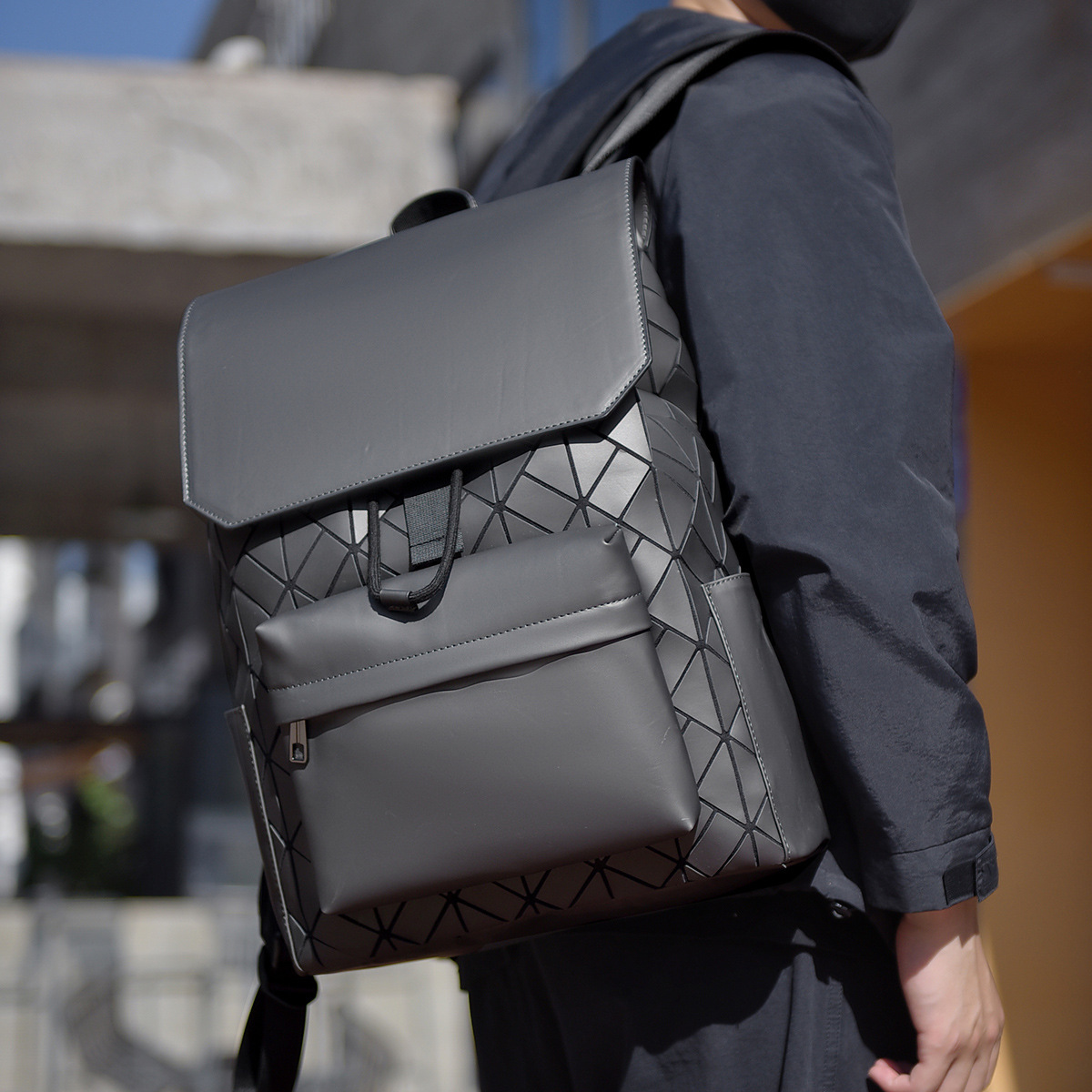 Free Shipping Outdoors Textured Backpack For Men Designer Bag Quilted Laser Reflective Student School Bag Large Capacity Commuter Laptop Backpack Whol