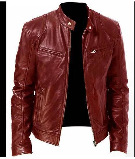 2025 Motorcycle Jacket Slim Short-Coat Collar PU Jackets Autumn Winter Windproof Leather Coat Blazer Men Blazers 5Xl