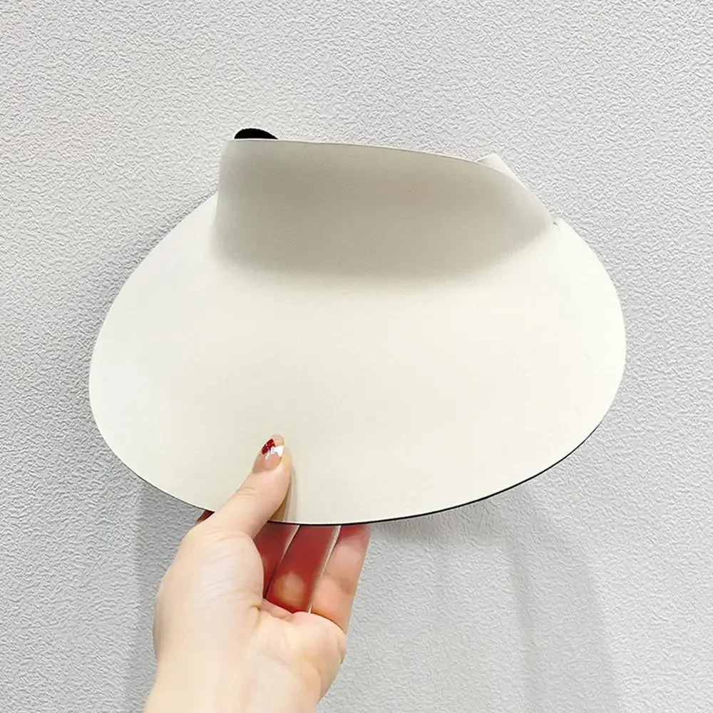 Traceless Face-covering Sun Hat for Women Foldable Empty Top Breathable Cap 250530
