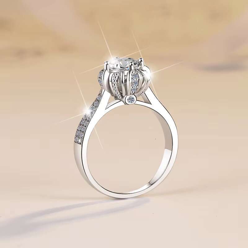Fine Jewel Popular White Gold Ladies Womens Premium Diamond Ring Classic S925 Sterling Silver VVs1 Moissanite Ring