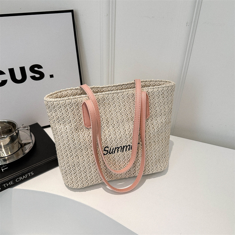 Free Shipping Designer Bag Straw Woven Fashionable Temperament Handbag 2025Summer New Stylish Single Shoulder Large Capacity Armpit Tote Bag