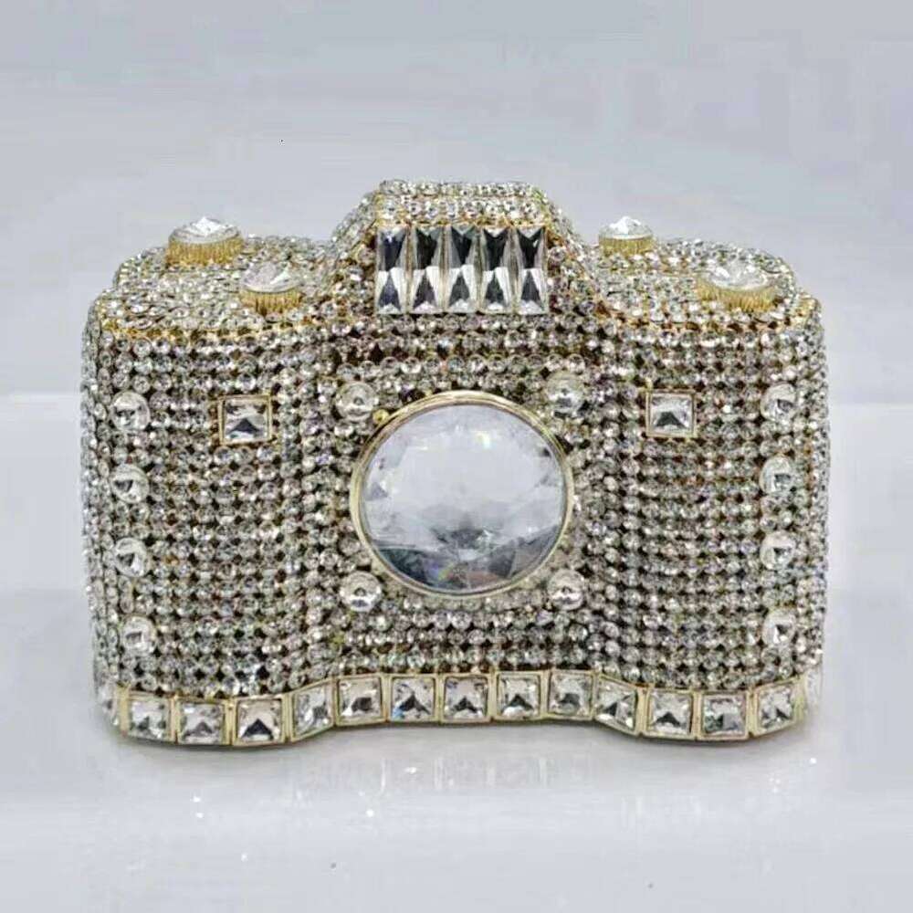Designer Luxury Camera Styling Women Rhinestone Clutch Bag Crystal Designer Handbags For Female Unique Party Vintage Evening Bags