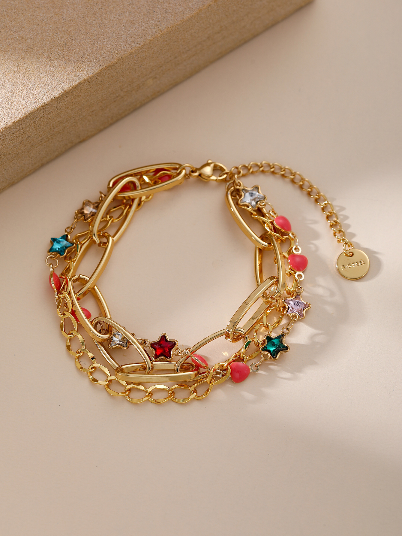 Accessories Metal Style Simple Thin Chain Set Personality Layered Gold Bracelet for Women