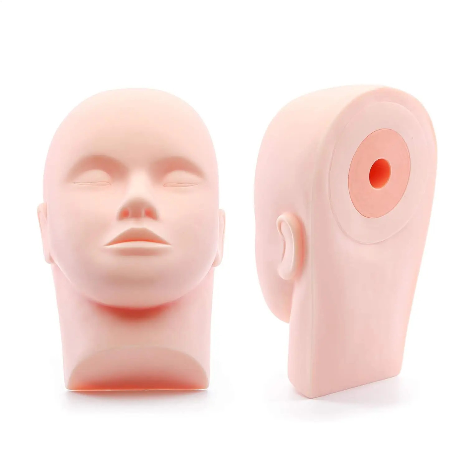 1/4Pack Practice Training Head Rubber Cosmetology Mannequin Doll Face Head For Eyelashes Makeup Massage Practice 250529