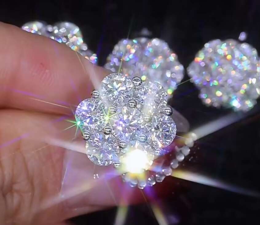 E3199S HIPHOP High Class Diamond VVS Moissanite Screwback Stud Earrings