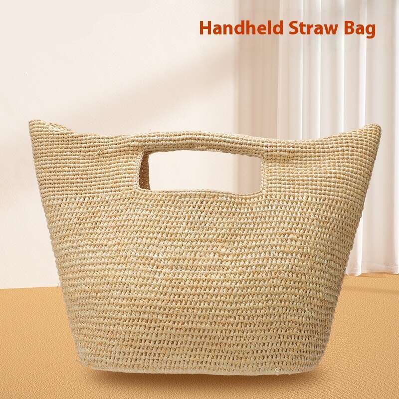 Straw Beach Tote Korean Style Raffia Handwoven Large Capacity Straw Trendy New Beach Tote Bag Crossbody Bag