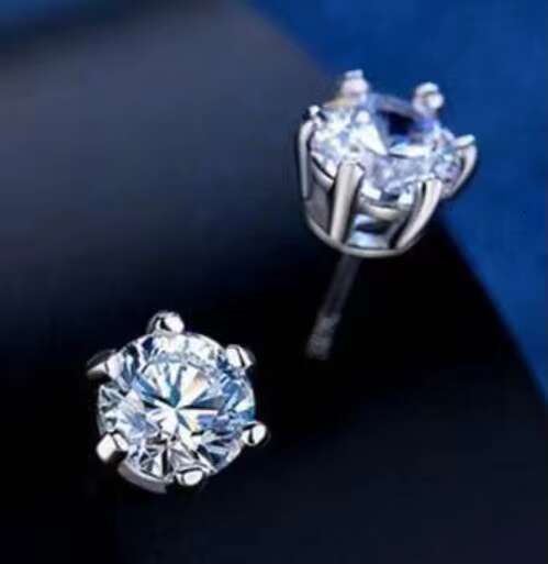 Luxury Bling Moissanite Earrings for Women Sterling Silver Wedding Studs with GRA Certificate Available