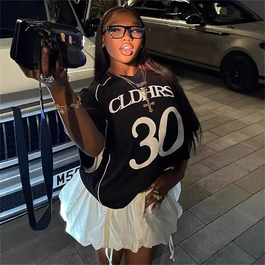 Designer T Shirt Summer New Cross Border American Style Fashion Retro Street Letter Print Casual Loose T Shirt Short Sleeve Top Essentials Summer Dres