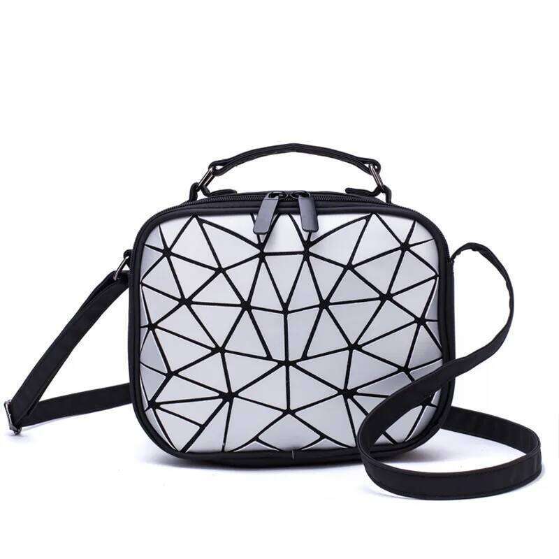Laser Luminous Holographic Handbags Crossbody Bags For Women 2024 Shoulder Bag Geometric Plaid Hologram Small Square Bags
