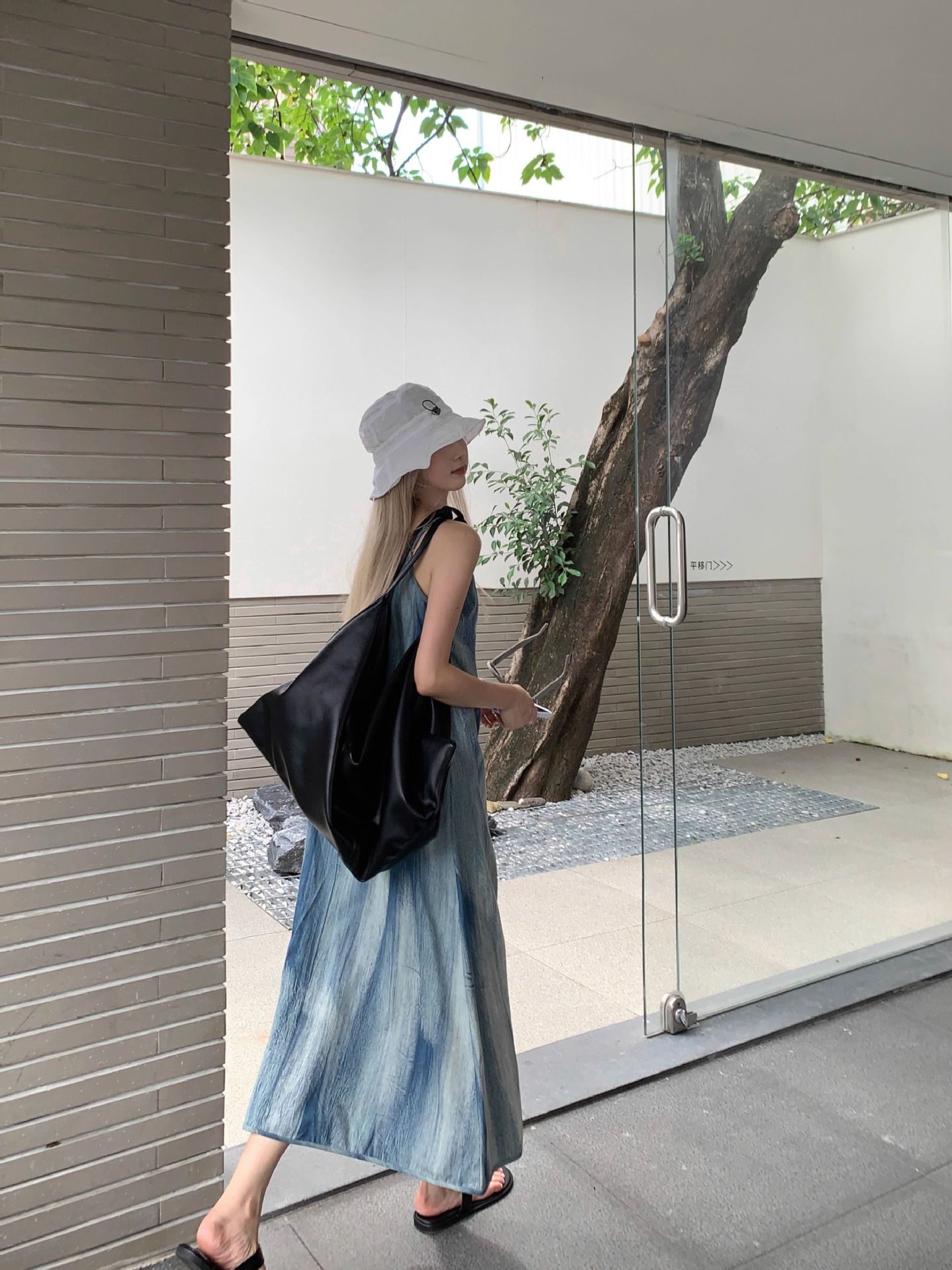 GC120 American design niche tie-dye temperament suspender dress