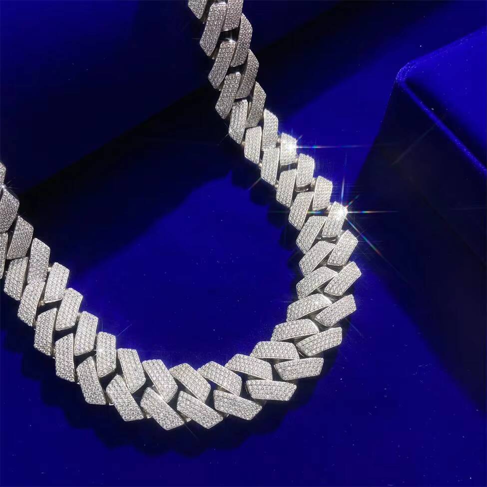 Hot Style Hip Hop Jewelry Gold Plated Iec Out Cubic Zircon 26MM 14mm Sterg Sier Cuban k Chain Necklaces