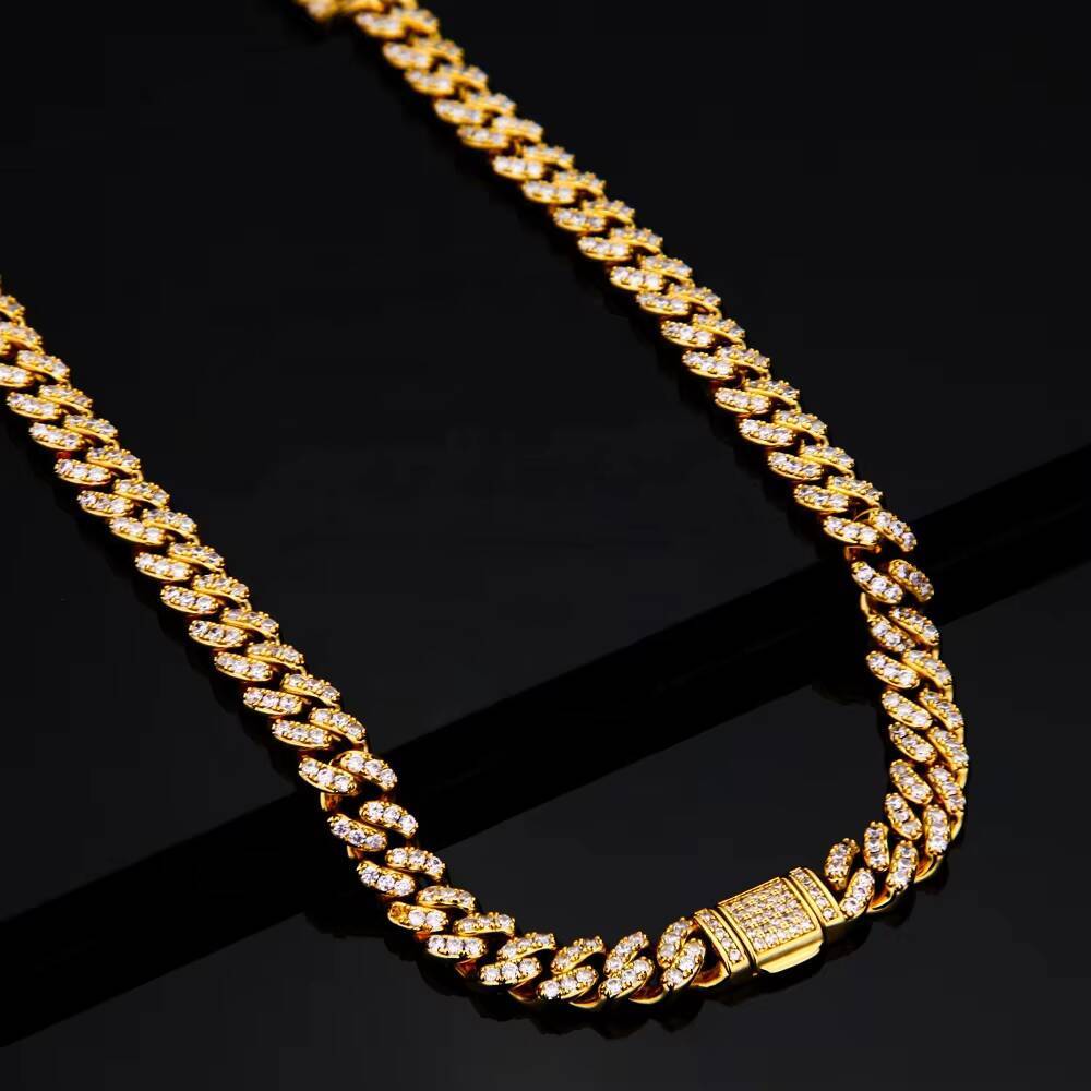 Miami Necklace Iced Cuban Chain Men's Rapper Fashion Jewelry