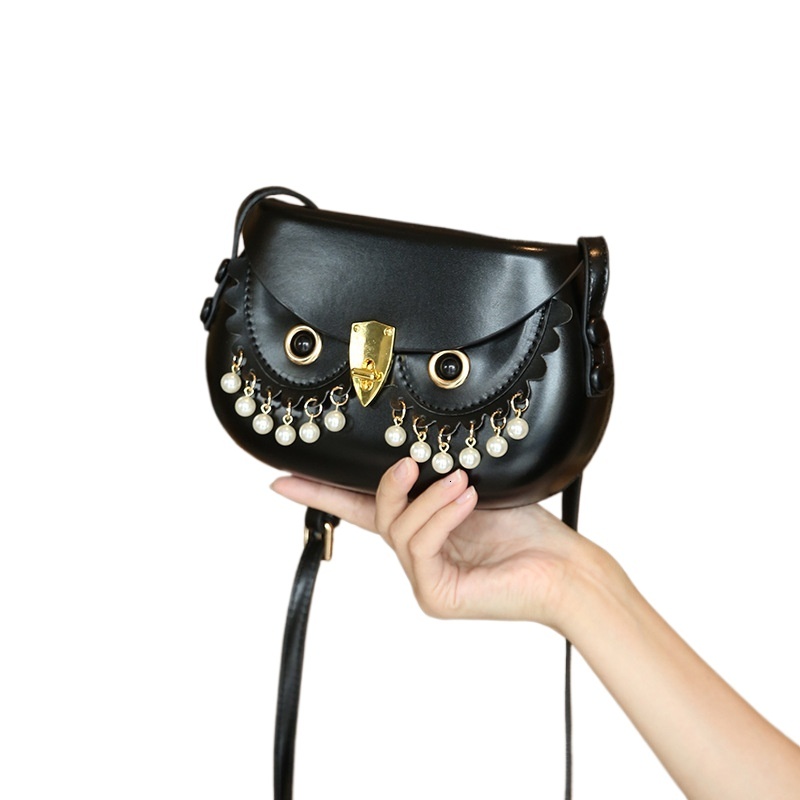 designer Niche Crossbody Bag In Stock Original Design Retro Owl Chain Bead Saddle Bag for Women Large Shell Bag Special Feature