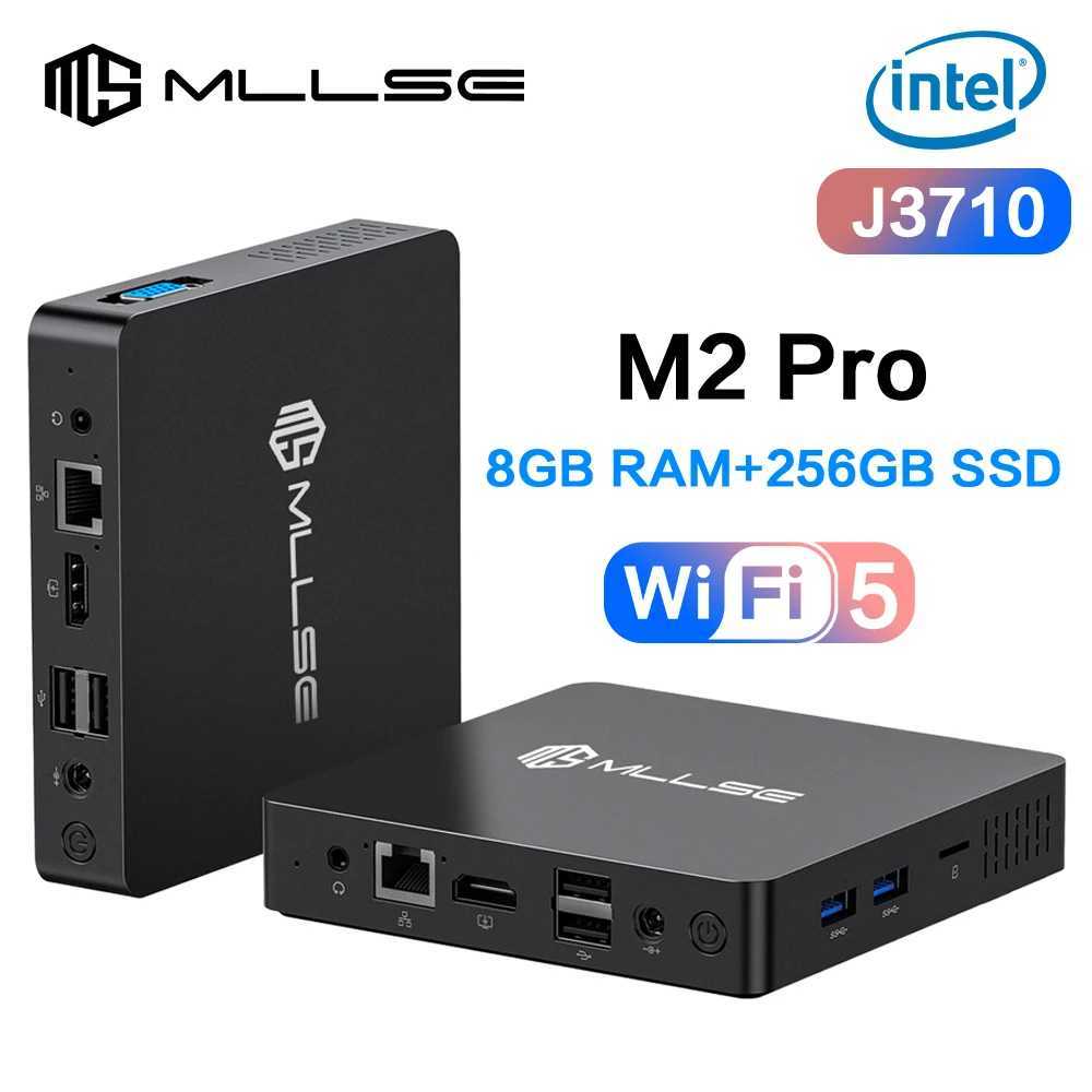 MLLSE M2 Pro Mini PC Intel Celeron J3710 CPU 8G RAM 256G ROM compatible+VGA USB3.0 Win10Pro Desktop Portable WiFi BT 4.2 X250602