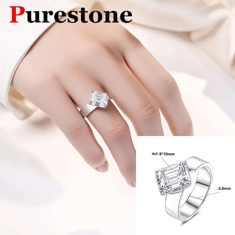 Modern 4ct Women Mans Moissanite Diamond Ring New Premium Original 925 Silver Sterling Jewelry Moissanite Ring for Women