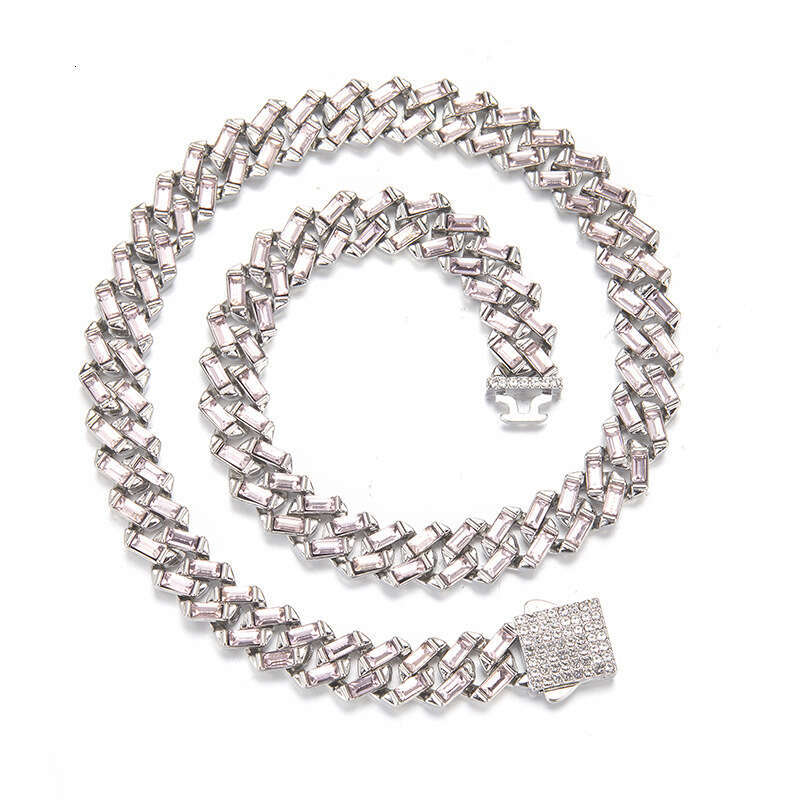 Hip Hop Jewelry 13mm Inlaid Dia Fashion Cuban Couple Sweater Chain Pendant Accessories
