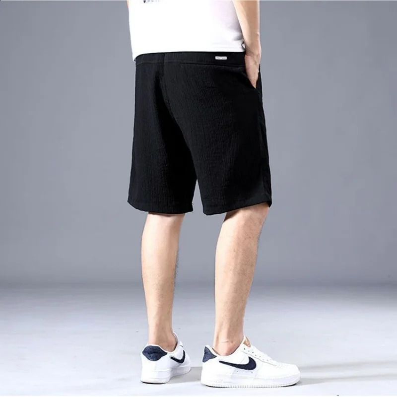 Summer Ice Silk Shorts Mens Thin Sports Casual Loose Fashion Trend Cool Breathable Straight Leg Pants 250530