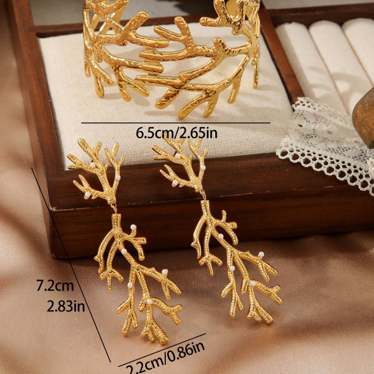 Style Internet Celebrity Irregular Coral for Women High-end Summer Stainless Steel Bracelet Jewelry