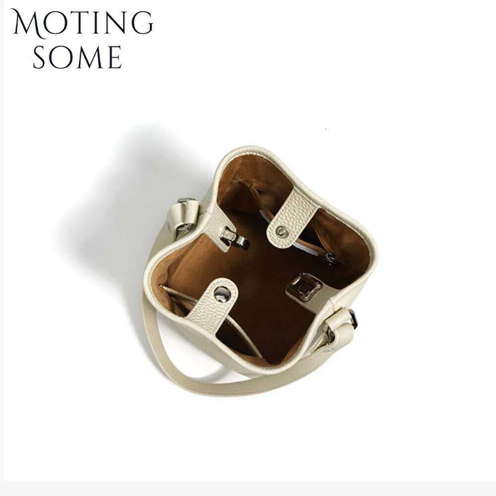 Motingsome Mini Shoulder Bucket Bags For Women Top Quality Cow Leather Handbag Small Casual Tote Cowhide Crossbody Bag 250514
