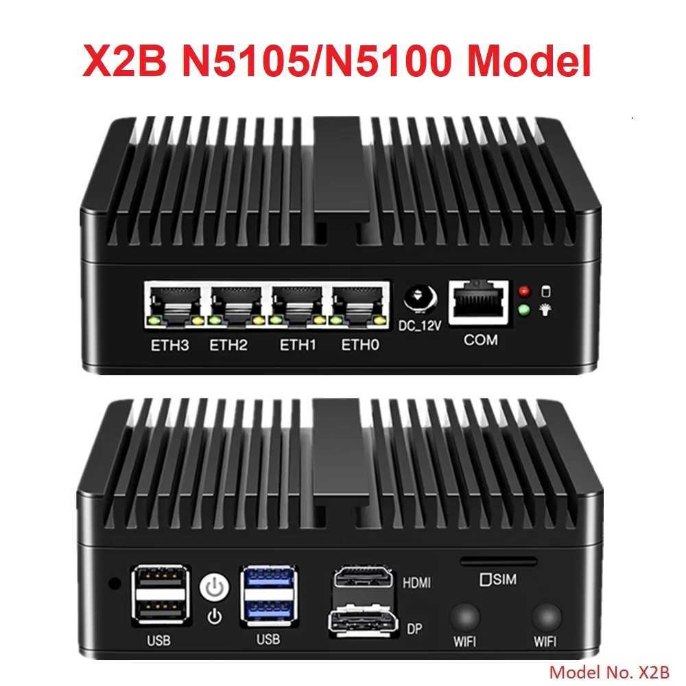 Totpon Mini PC Fanless Intel N150 N100 J6412 N6210 NVMe 4xi226 LAN 2.5G Firewall Micro computer OPNsense PVE ESXi host PC X2506021
