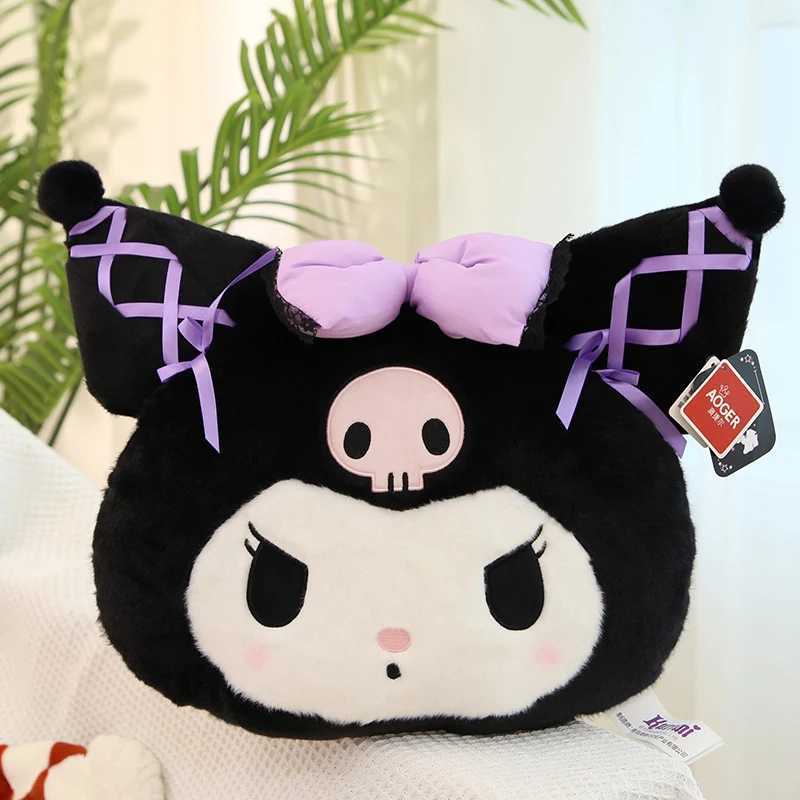 Sanrio Aoger 30cm Genuine Kawaii Kuromi My Melody Cartoon Sleep Throw Pillow Doll Stuffed Animal Plush Back Cushion Toy For Giftw250602
