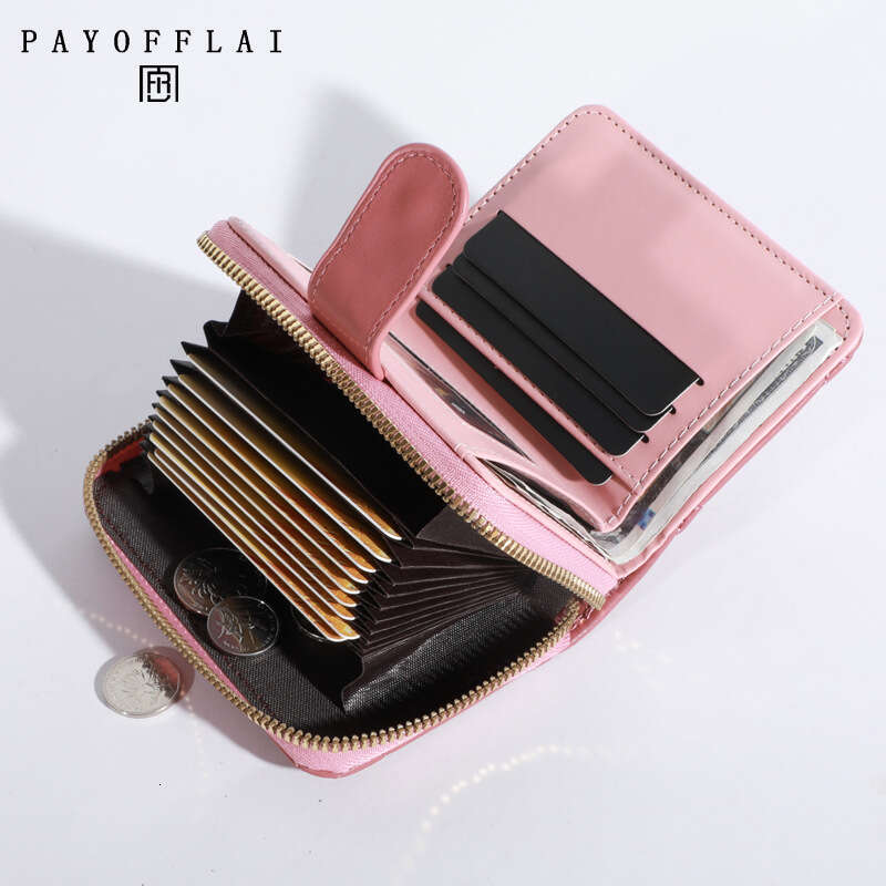 PAYOFFLAI Korean Style Cute PU Short Coin Purse for Women 80% off Zipper Wallet Card Holder