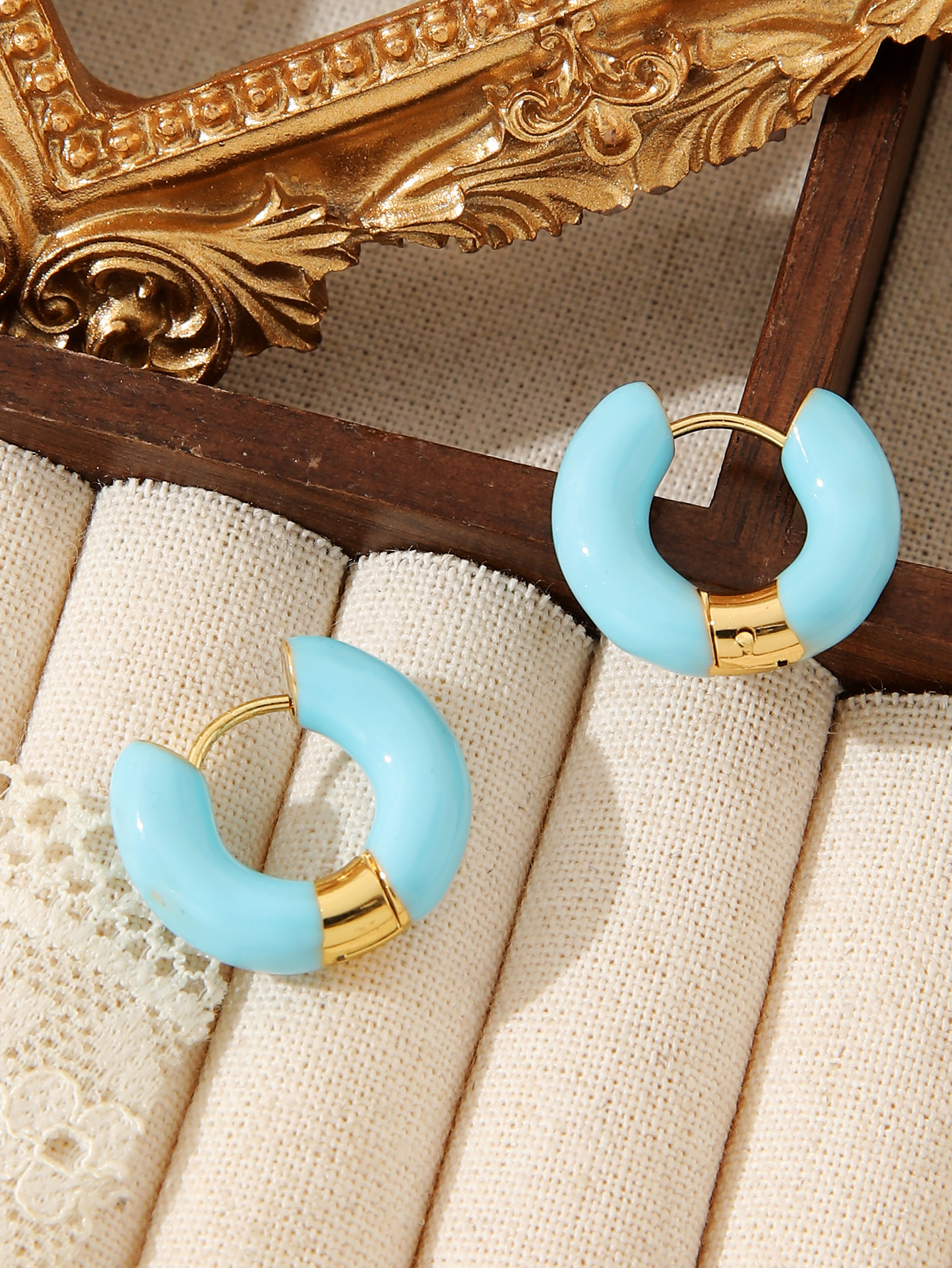 Hot Selling Multicolor Hoop Stainless Steel Non-Fading Oil Drop Earrings