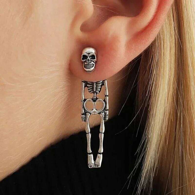 New Halloween Skull Skeleton Drop For Women Fashion Trend Gothic Jewelry Gift Hip Hop Rock Cool Dropped Earrings Men