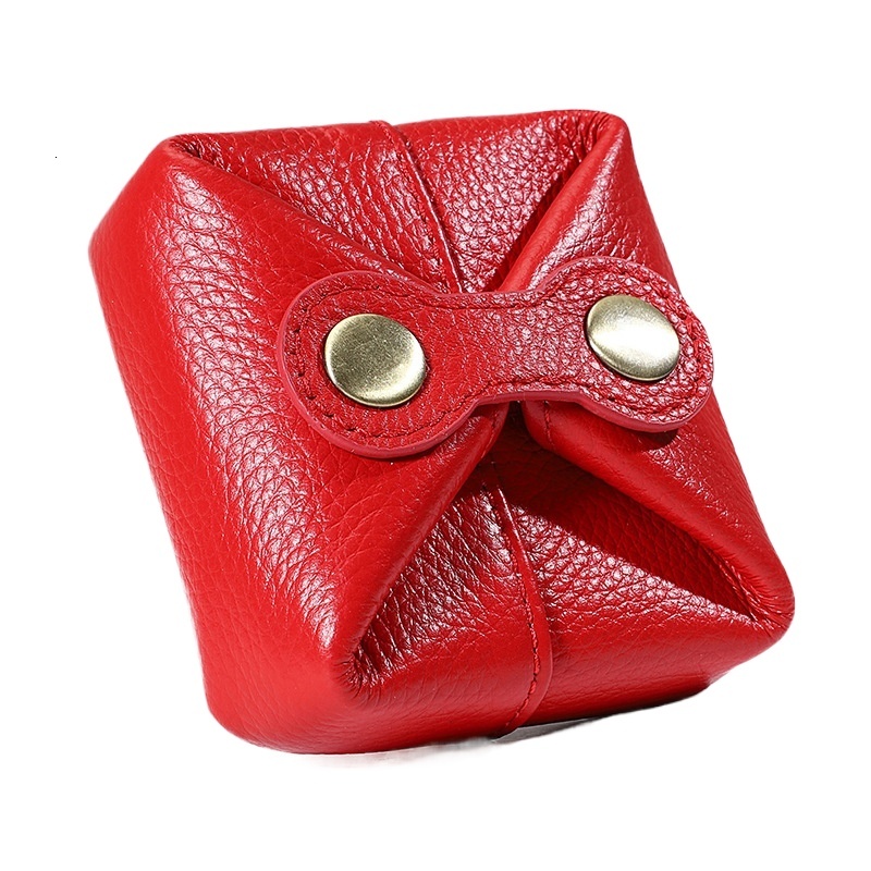 designer Cross-Border Genuine Leather Coin Purse for Women, Mini Square Bag with Four-Button Closure, Coin, Lipstick, Earphone, Data Cable, Anti-Lost 