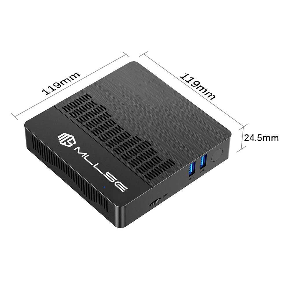 2025 MLLSE Mini PC M2 Air Intel Gemini Lake N4000 Windows 11 6GB RAM 128GB ROM Dual-Band WiFi Bluetooth USB Mini Computer X2506021