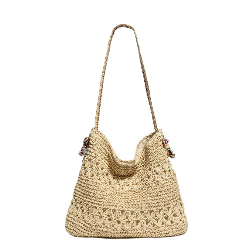 designer Vintage Ethnic Style Casual Beach Vacation Large Capacity Simple Commuter Lazy Style Single Shoulder Tote Bag