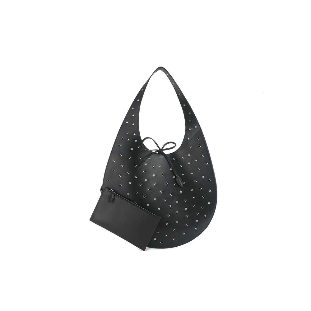 Cool Spicy Style Hollow Rivet Design Moon Personality Shoulder Underarm Large Capacity Tote Bag Handbag