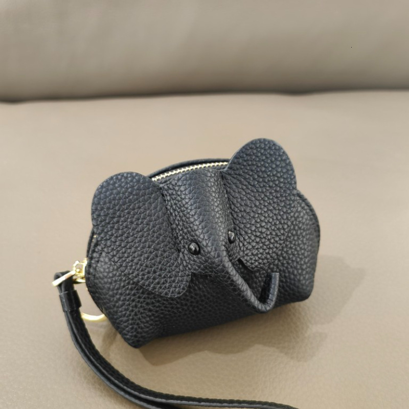 designer New Bag Pendant Women Key Bag Creative Card Holder Genuine Leather Little Elephant Coin Purse Zipper Hand Twist Lipstick Storage Bag