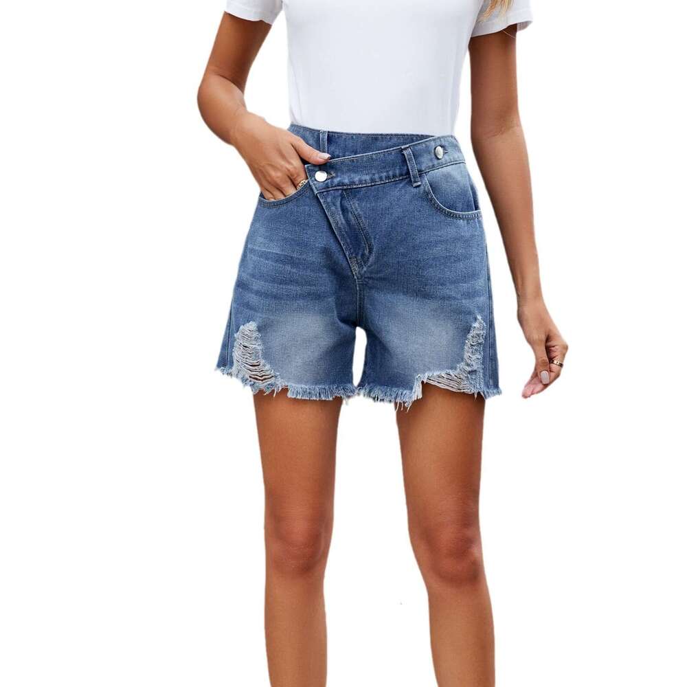 Denim Shorts Jeans Shorts Women S Summer New Washed Irregular Denim Frayed Shorts Trend Ripped Short Jeans