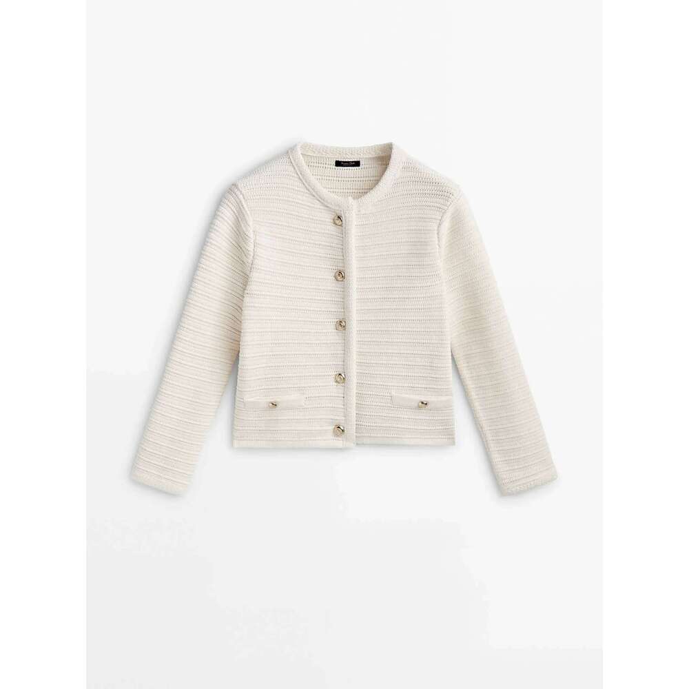 Ethereal MD 2024 Women's Spring New Style Of Small Fragrance Button Design Texture Knitted Cardigan Short Jacket