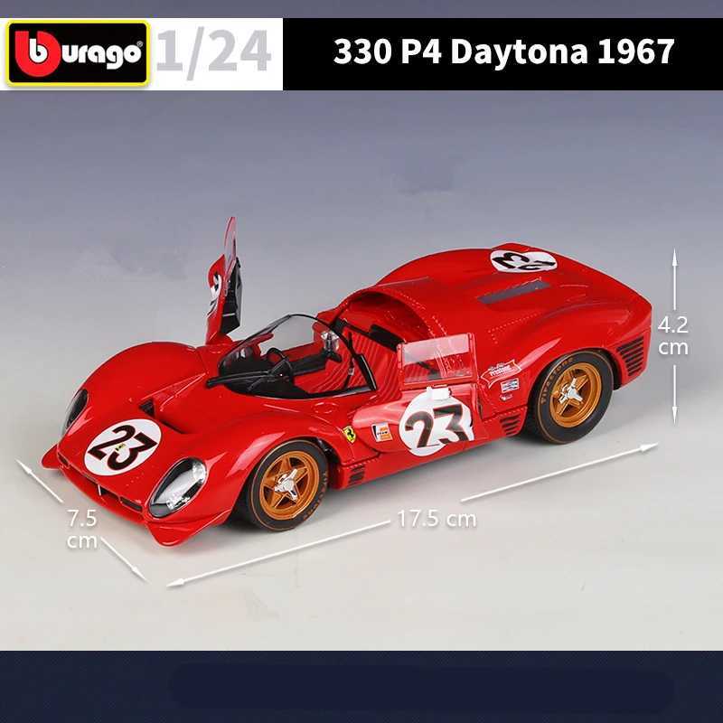 1 24 330 P4 Daytona 1967 Alloy Track Racing Diecasts Metal Sports Car Vehicles Model Silation Kids Toys Gift Free shipping