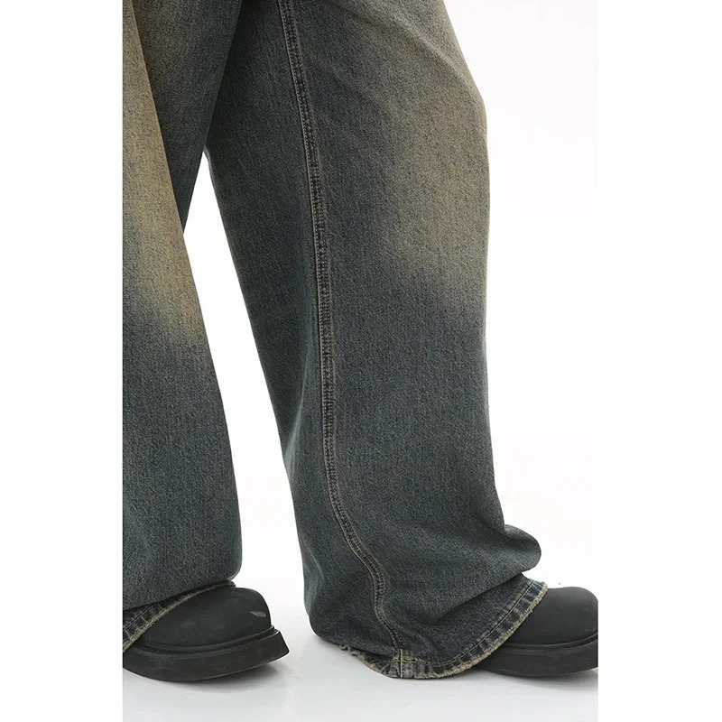 Mens Baggy Straight Leg Wide Jeans Male Fashion Vintage Wash Casual Denim Pants Youth Streetwear Trousers 250527