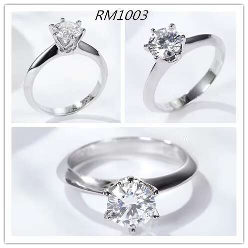 Moissanite Engagement Women Ring 925 Sterling Silver Plated White Gold 1CT DEF VVS Moissanite Rings