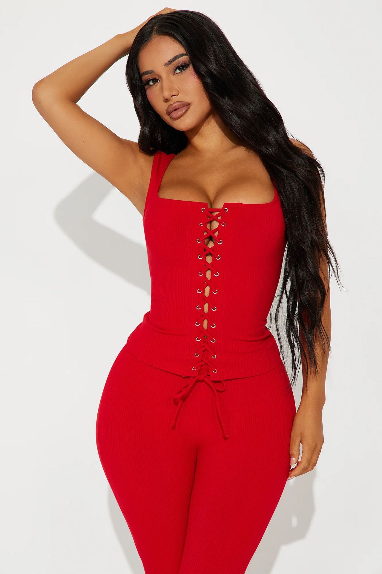 Designer T Shirt Summer New European And American Style Hot Girl Front Tie Strap Tank Top And Shorts Set Women S Fashion Essentials Summer Dress