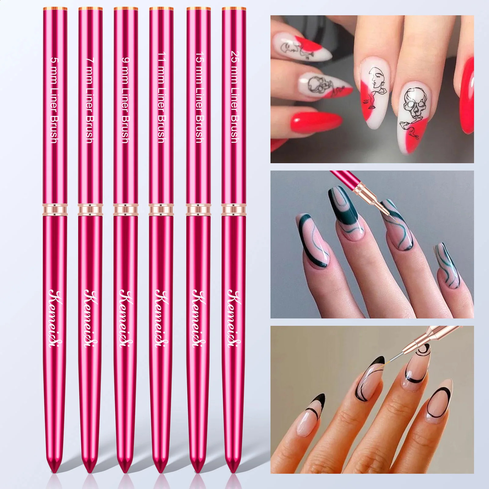 Purple Marble Acrylic Nail Brush 100% Kolinsky Hair Oval Pinched Custom Nail Brush Box Different Sizes for Acrylic Powder 250528