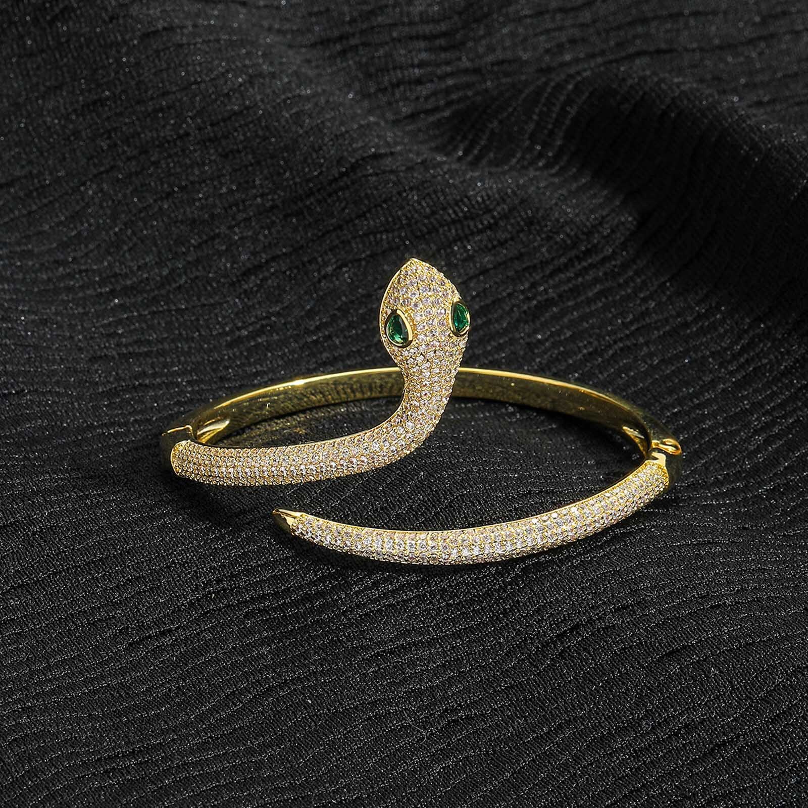 Ins New Snake-Shaped Bracelet Hip-Hop Micro-Paved Moissanite Niche Womens Design High-End Bracelet Trendy Brand Accessory moissanite