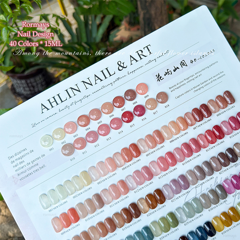 Rormays Ice Permeation Color gel Polishing 40PCS Mixed Varnish Semi permanent UV Jelly Spring Summer Macaron Salon Skin Nude Wholesale Factory