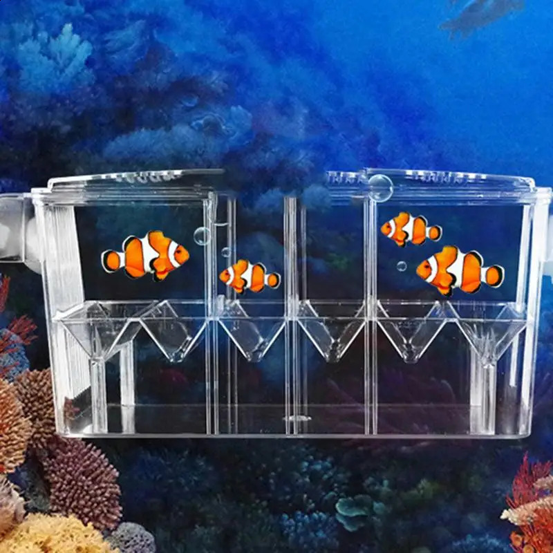 Acrylic Double-Deck Clear Fish Breeding Isolation Box Hatchery Divider for Shrimp Clownfish Aggressive Fish Injured 250530
