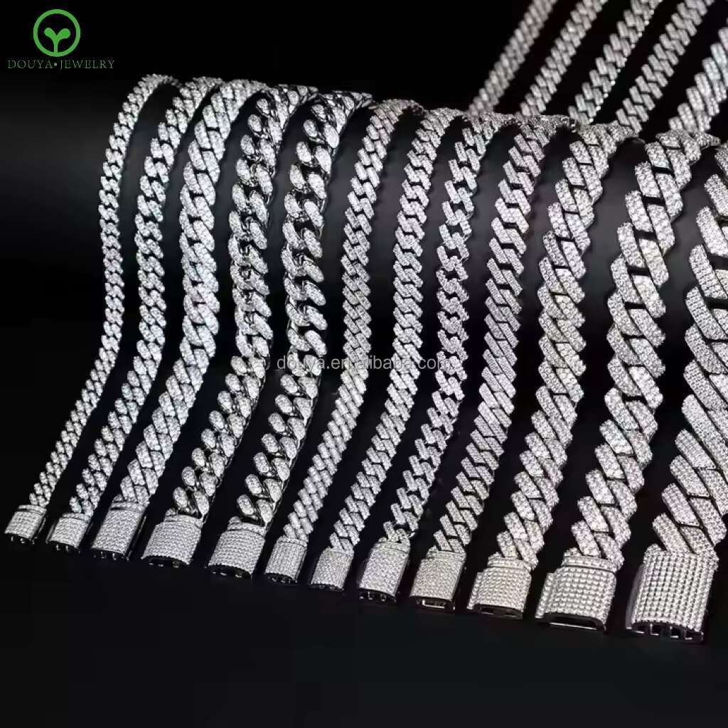 VVS Moissanite 23.5mm Custom S925 Silver Fashion Jewelry GRA Pendant Mans Hiphop Cuban Link Chain Moissanite Necklace