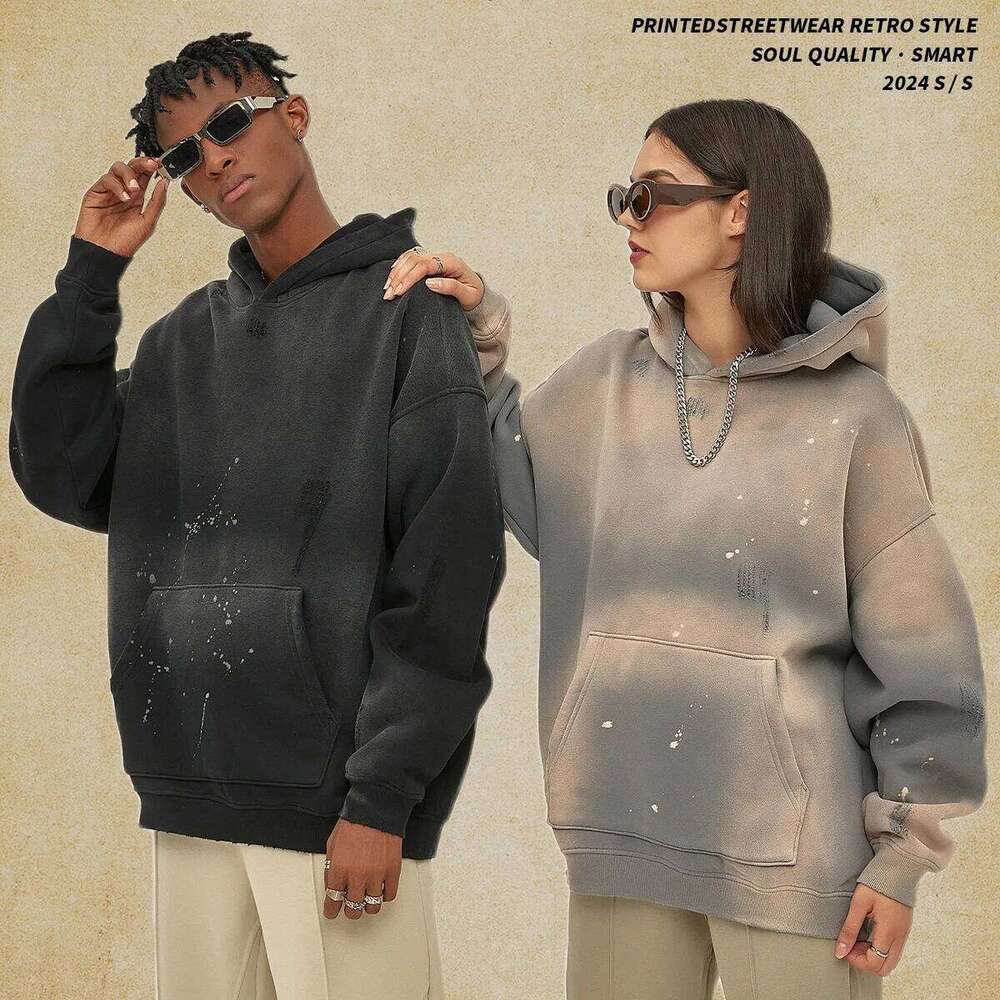 2025 Paint Monkey Ink And Scrape The Edge To Make An Old Hoodie Designer