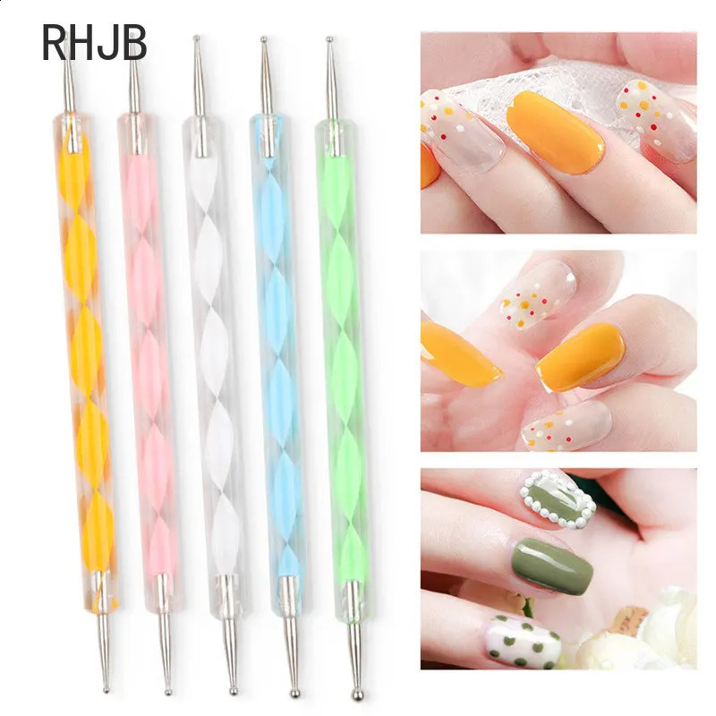 RHJB 5PCS 3D Uv Gel Art Nail Fingernails Drill Fingernail Punch Tool Nail Manicure Nail Brush Set 250528